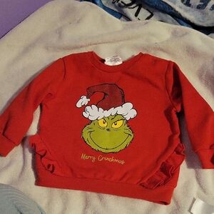 Festive Red Grinch Kids Sweatshirt